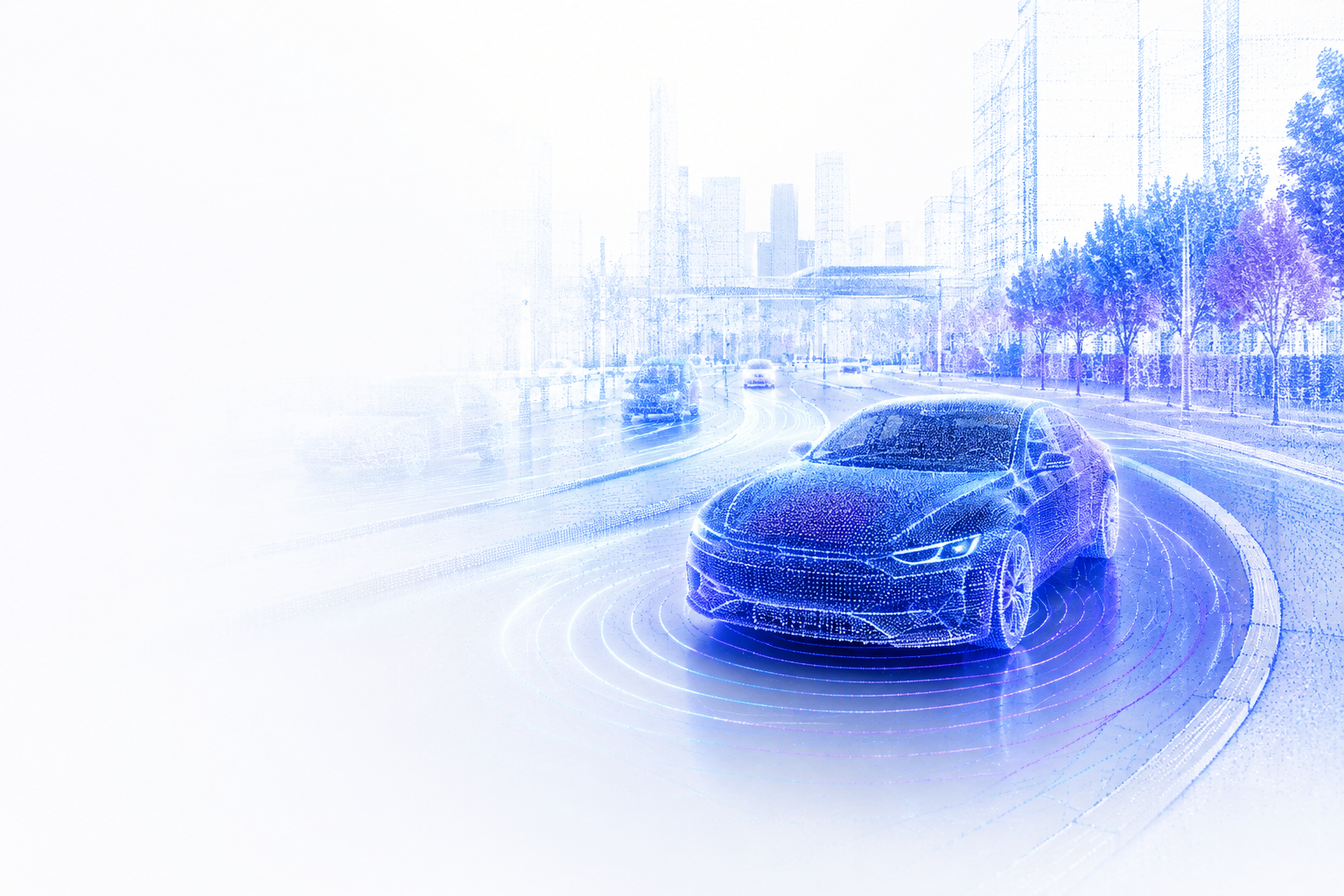Autonomous driving and AI data visual concept